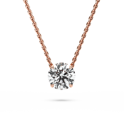 Solitaire Round Diamond Pendant (16 Inch / 1.75 TCW)