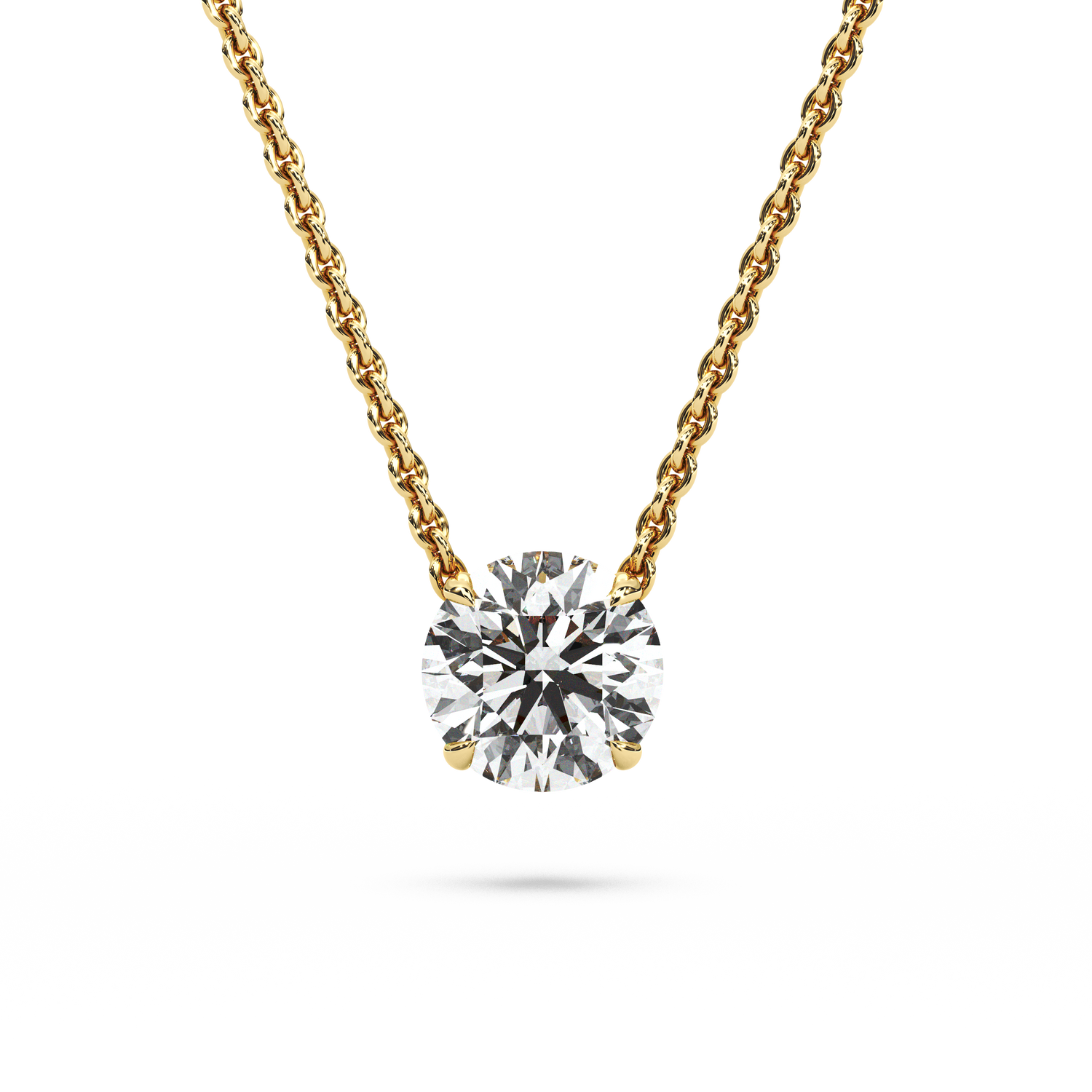 Solitaire Round Diamond Pendant (16 Inch / 1.75 TCW)