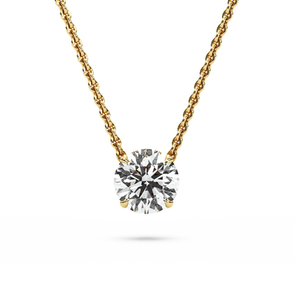 Solitaire Round Diamond Pendant (16 Inch / 1.75 TCW)