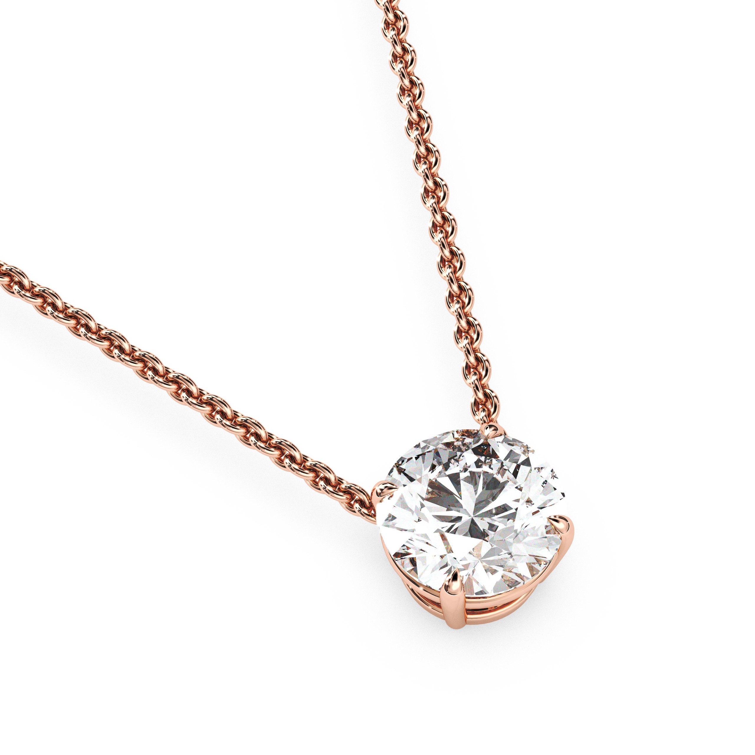 Solitaire Round Diamond Pendant (16 Inch / 1.75 TCW)