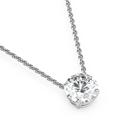 Solitaire Round Diamond Pendant (16 Inch / 2 TCW)