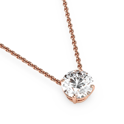 Solitaire Round Diamond Pendant (16 Inch / 2 TCW)