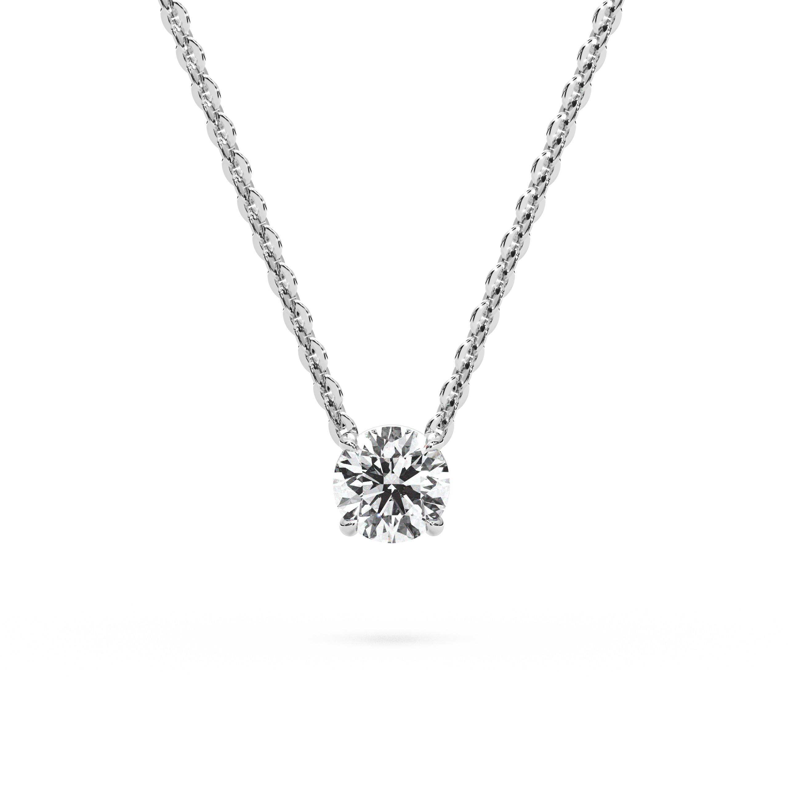 Solitaire Round Diamond Pendant (18 Inch / 0.5 TCW)