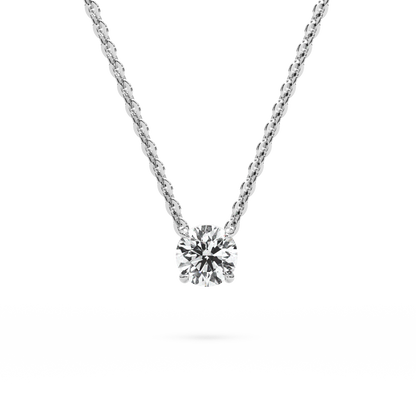 Solitaire Round Diamond Pendant (18 Inch / 0.5 TCW)