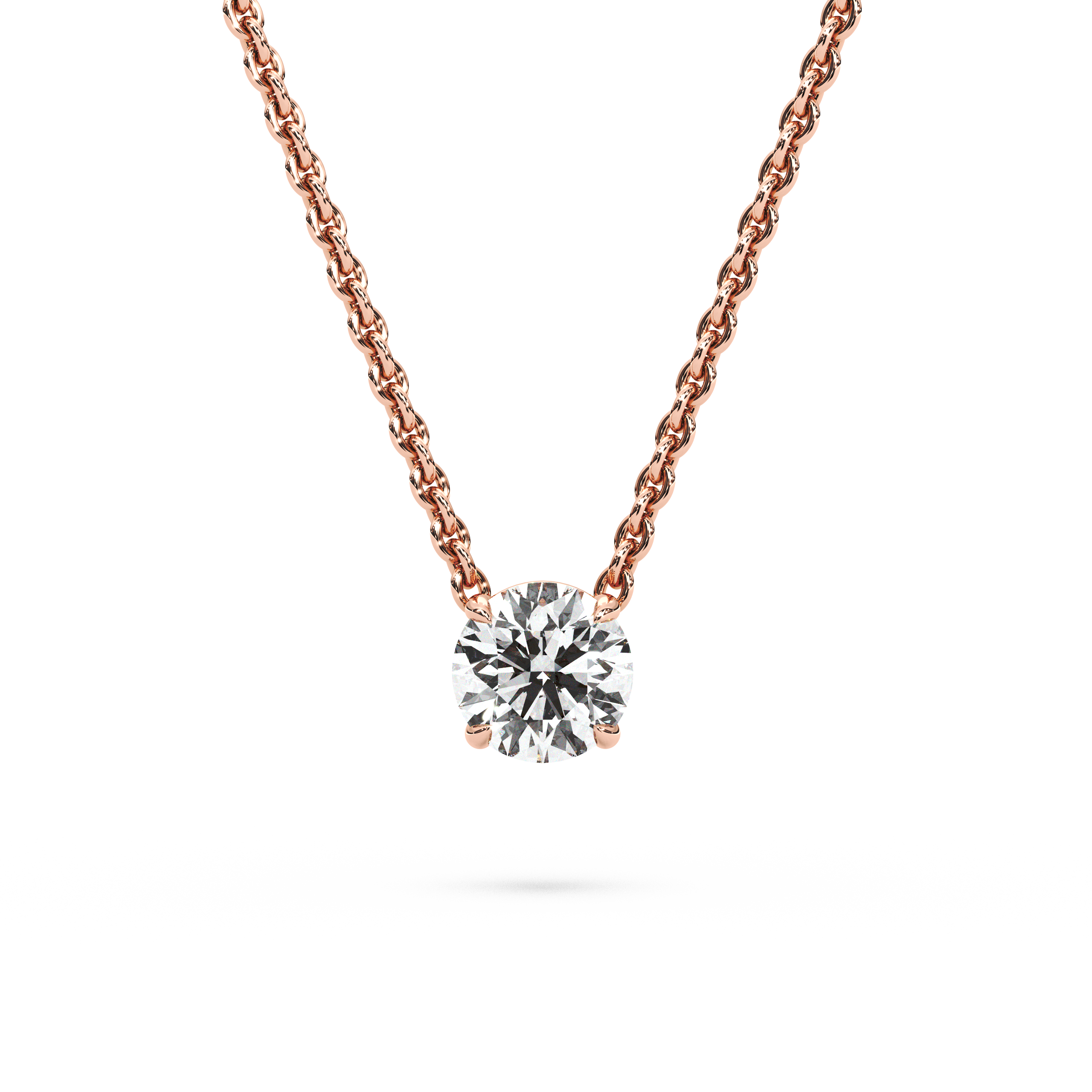 Solitaire Round Diamond Pendant (18 Inch / 0.75 TCW)