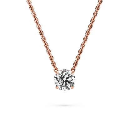 Solitaire Round Diamond Pendant (18 Inch / 0.75 TCW)