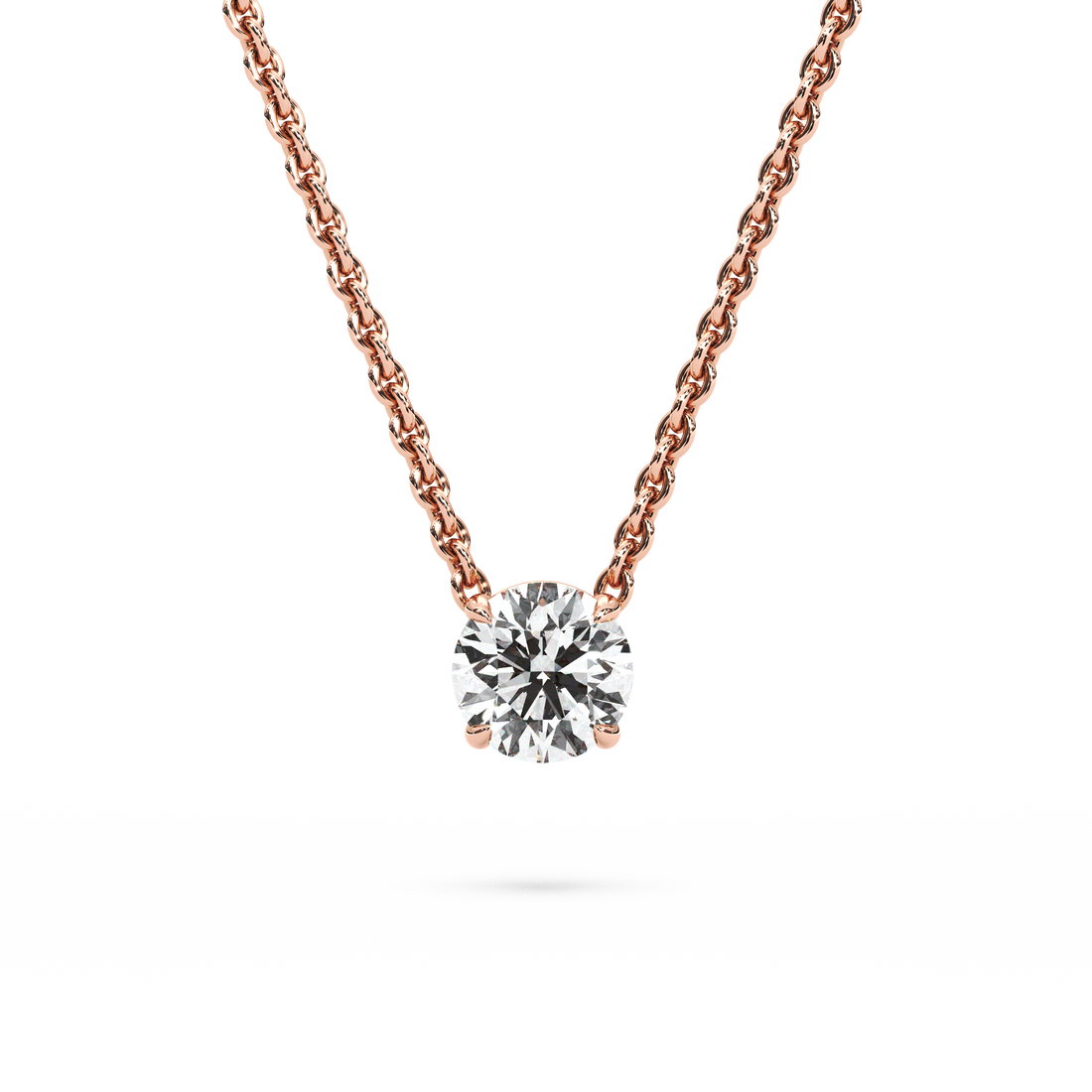 Solitaire Round Diamond Pendant (16 Inch / 0.75 TCW)