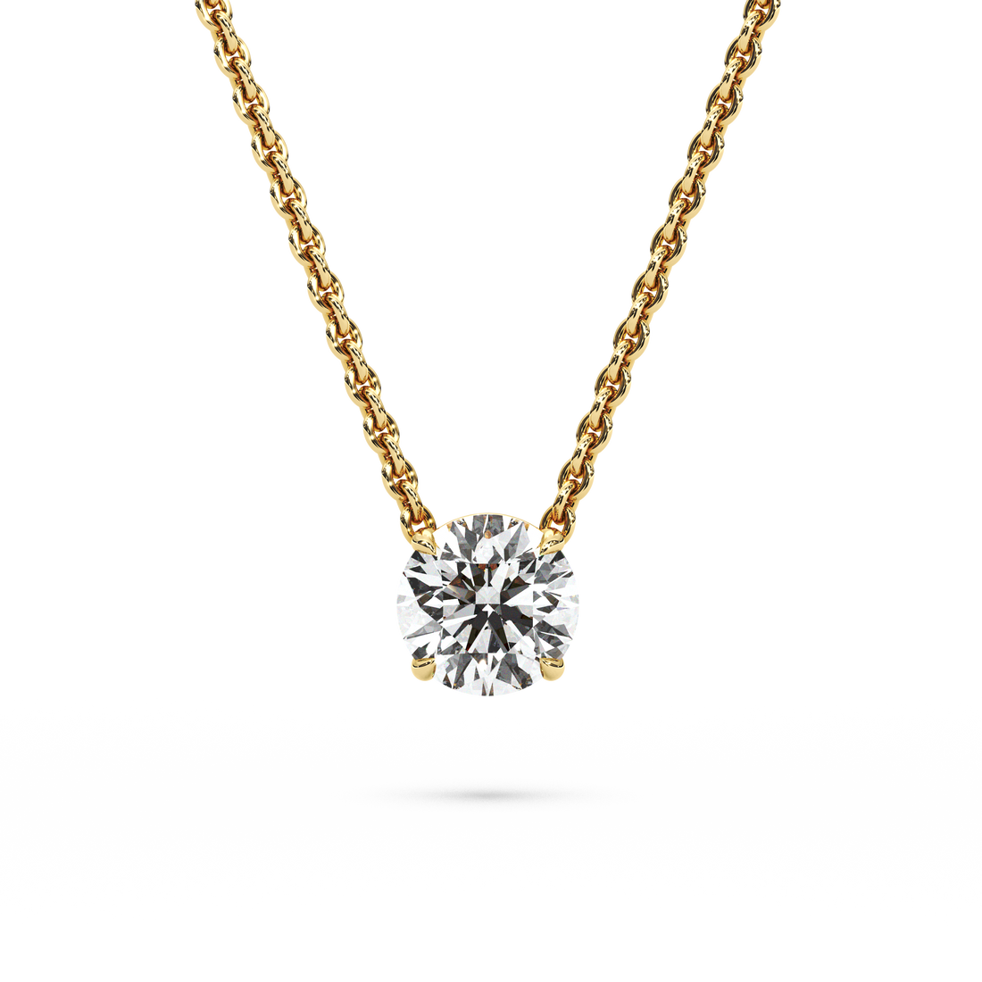 Solitaire Round Diamond Pendant (16 Inch / 1 TCW)