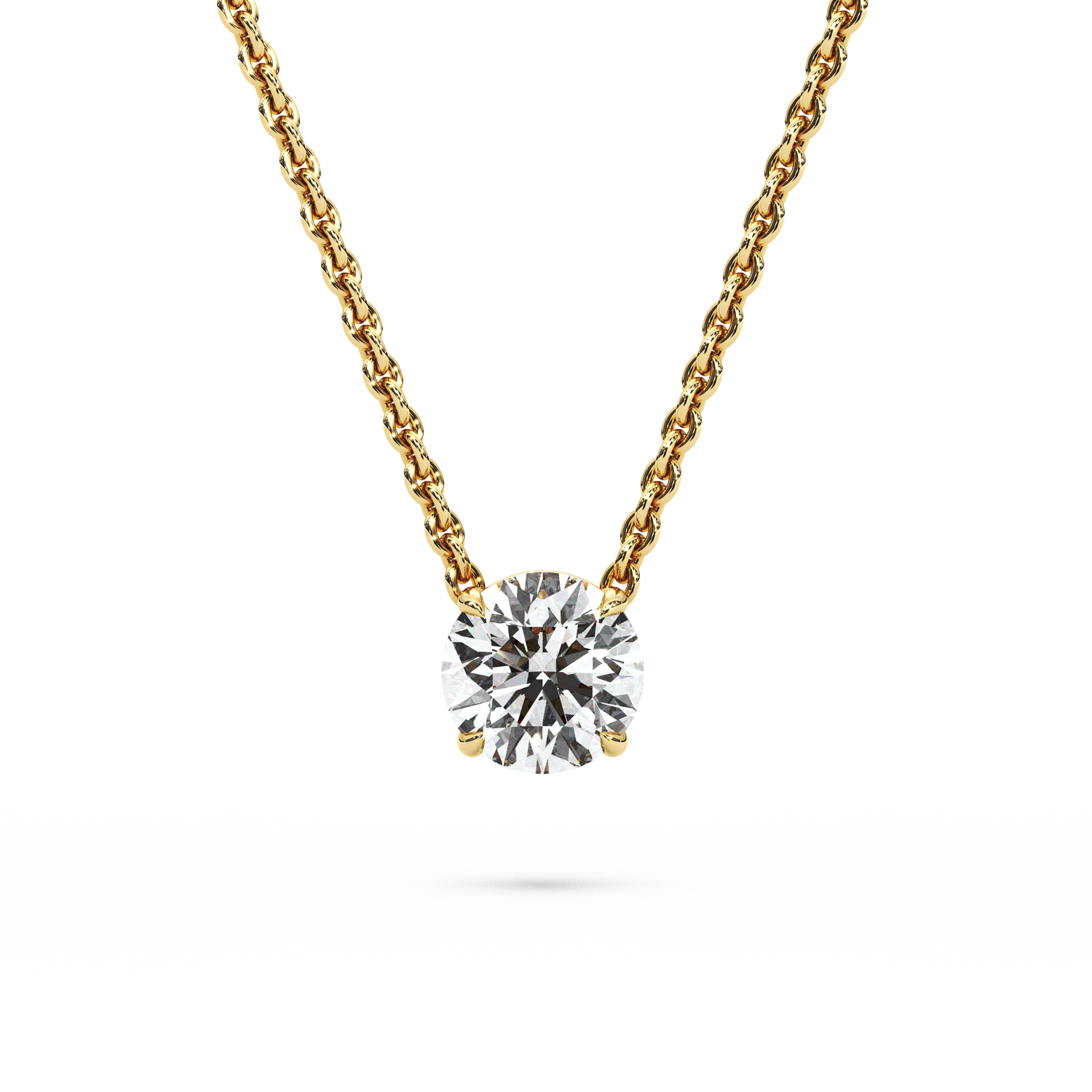 Solitaire Round Diamond Pendant (16 Inch / 1 TCW)