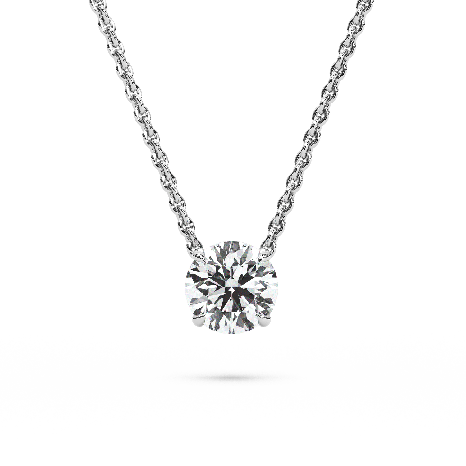 Solitaire Round Diamond Pendant (16 Inch / 1.25 TCW)