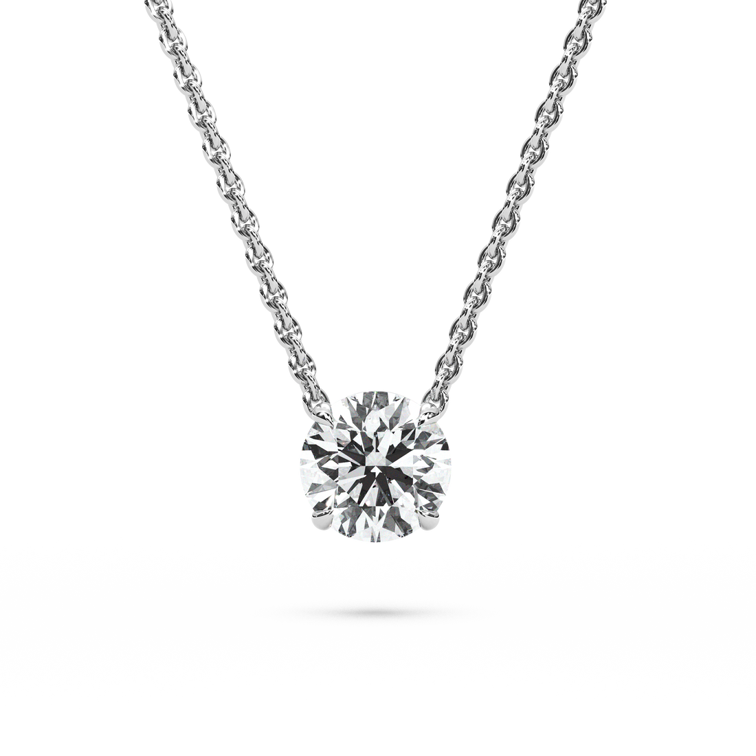 Solitaire Round Diamond Pendant (16 Inch / 1.25 TCW)