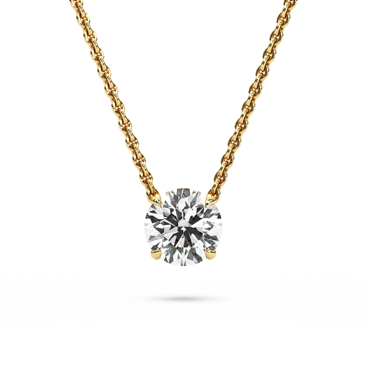 Solitaire Round Diamond Pendant (18 Inch / 1.5 TCW)