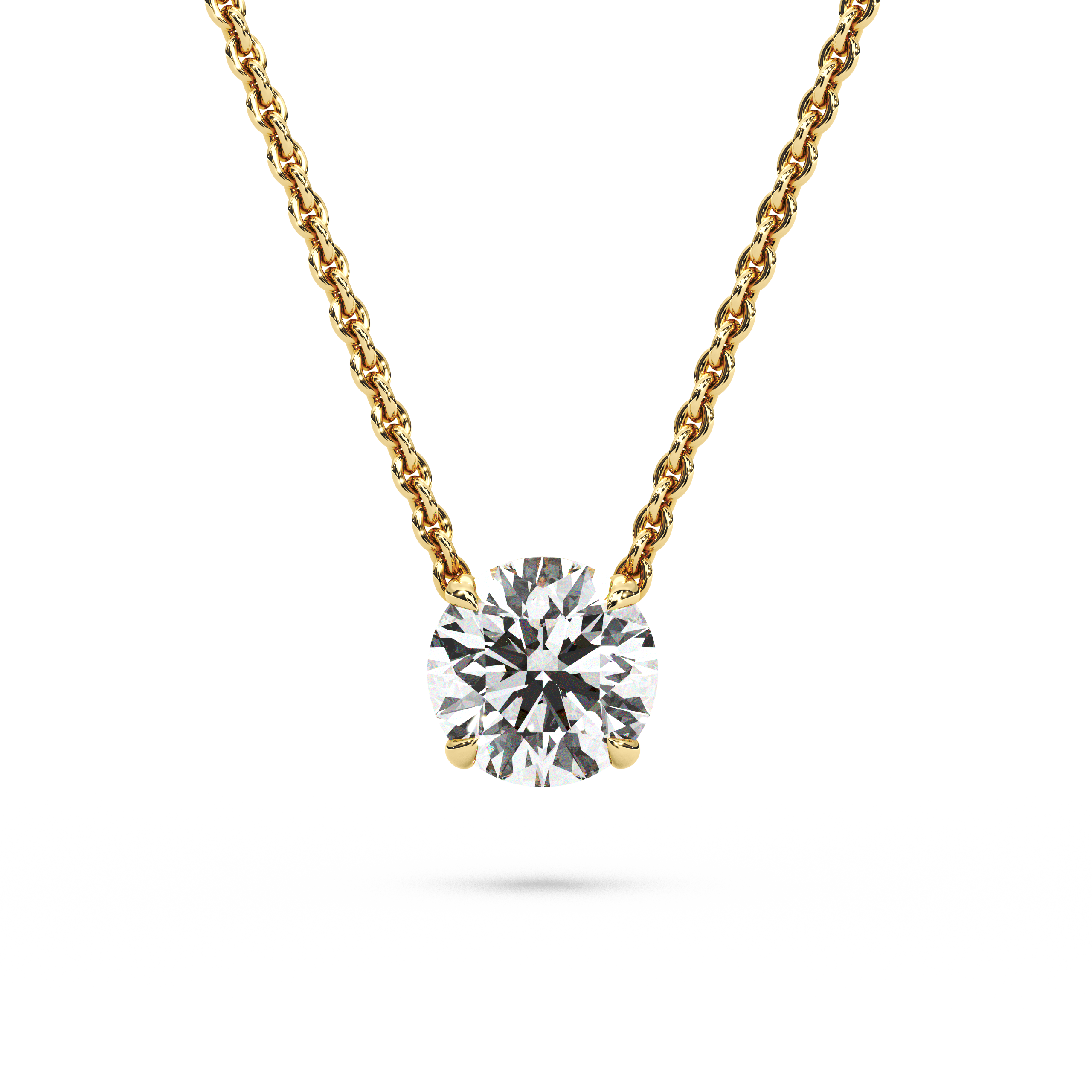 Solitaire Round Diamond Pendant (18 Inch / 1.5 TCW)