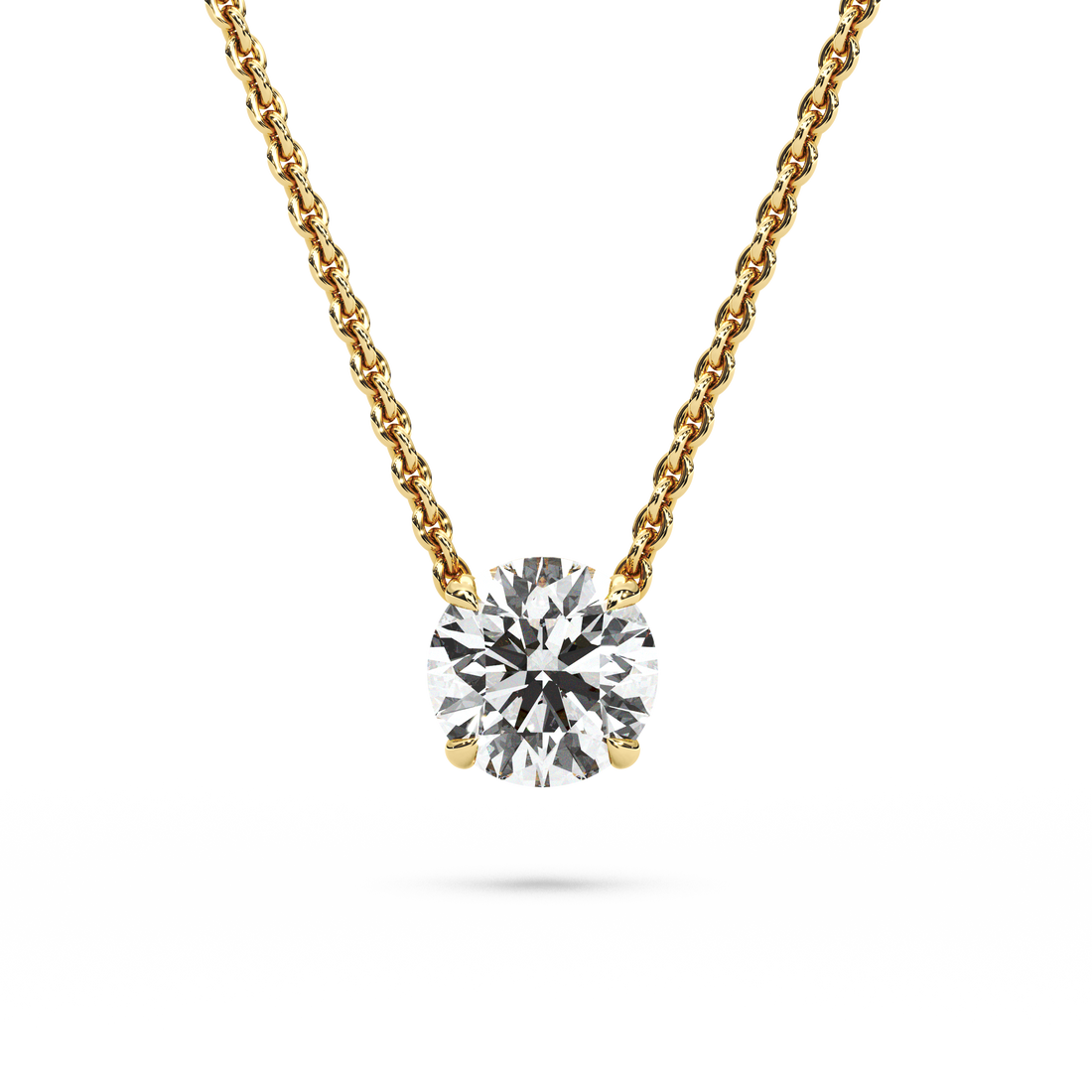 Solitaire Round Diamond Pendant (16 Inch / 1.5 TCW)