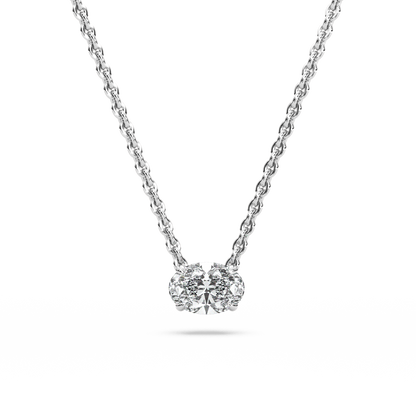 Solitaire Oval Diamond Pendant (16 Inch / 0.5 TCW)