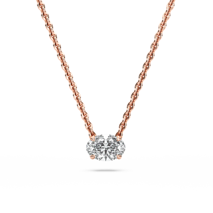 Solitaire Oval Diamond Pendant (16 Inch / 0.5 TCW)