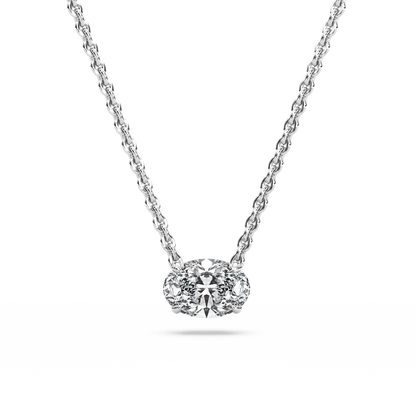 Solitaire Oval Diamond Pendant (18 Inch / 0.75 TCW)