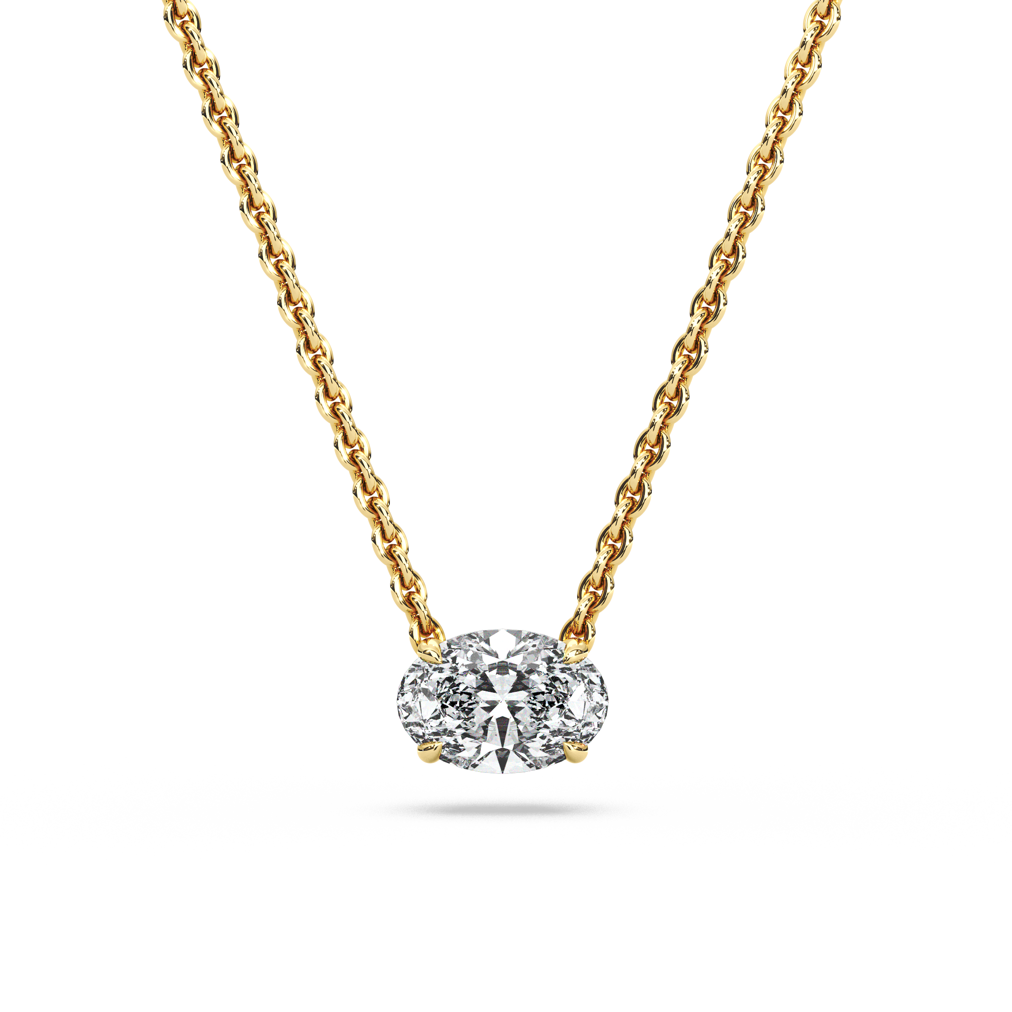 Solitaire Oval Diamond Pendant (18 Inch / 0.75 TCW)