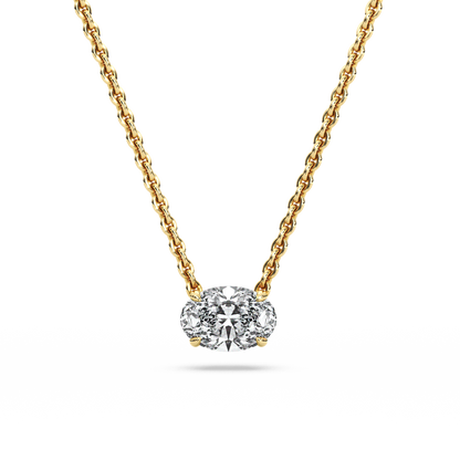 Solitaire Oval Diamond Pendant (18 Inch / 0.75 TCW)