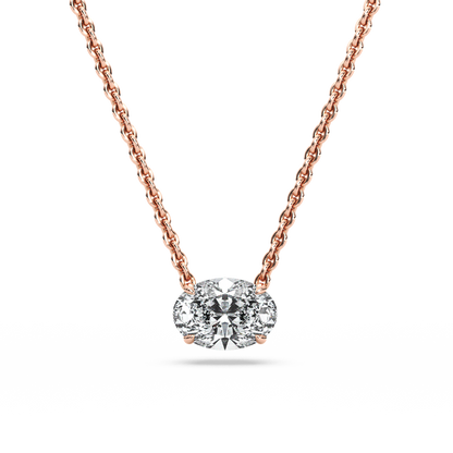 Solitaire Oval Diamond Pendant (18 Inch / 1 TCW)