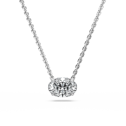 Solitaire Oval Diamond Pendant (16 Inch / 1 TCW)