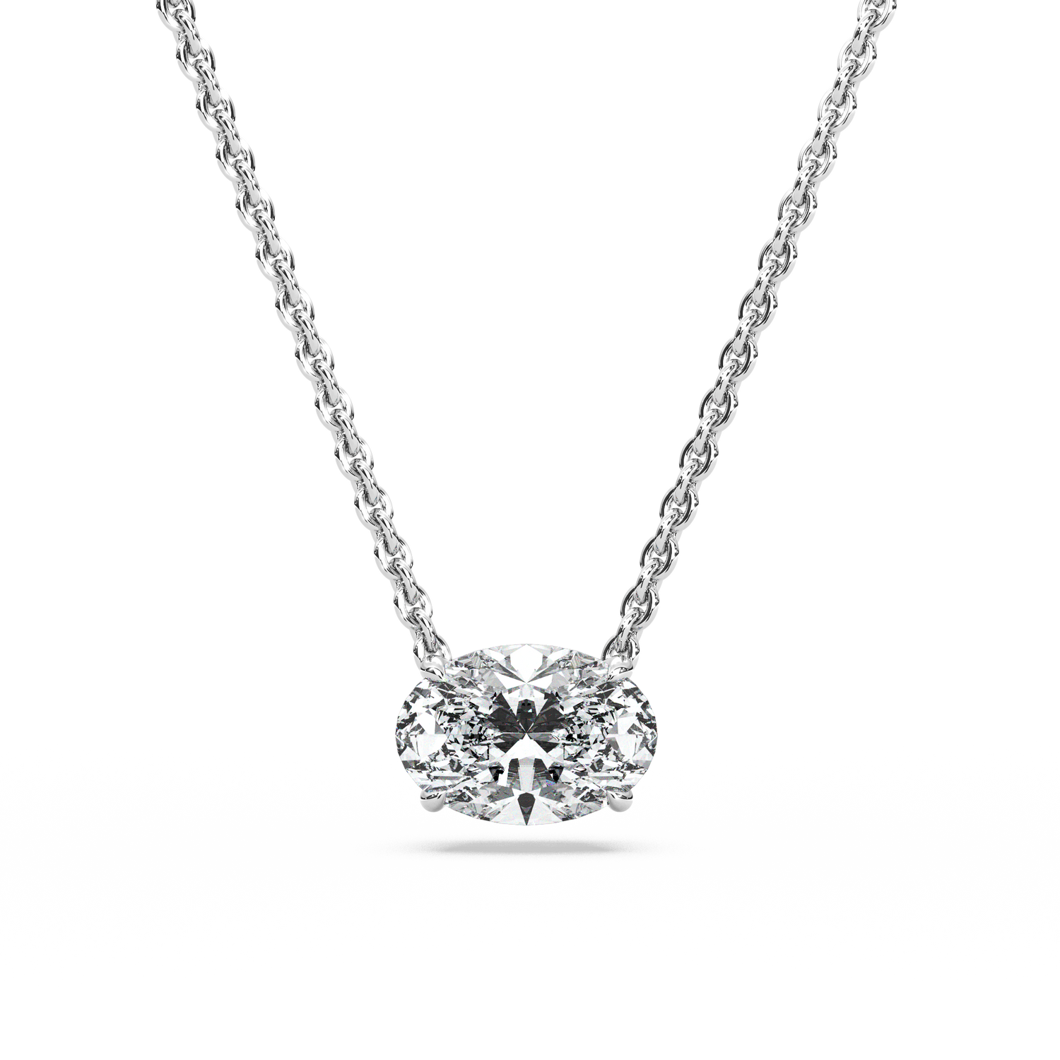 Solitaire Oval Diamond Pendant (18 Inch / 1.25 TCW)