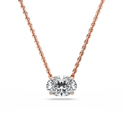 Solitaire Oval Diamond Pendant (16 Inch / 1.25 TCW)