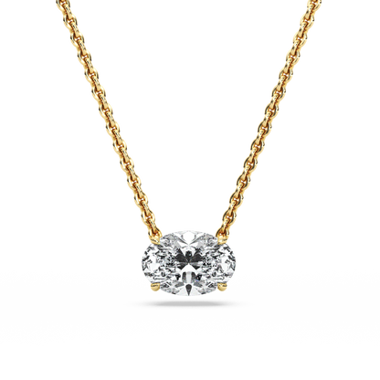 Solitaire Oval Diamond Pendant (16 Inch / 1.25 TCW)