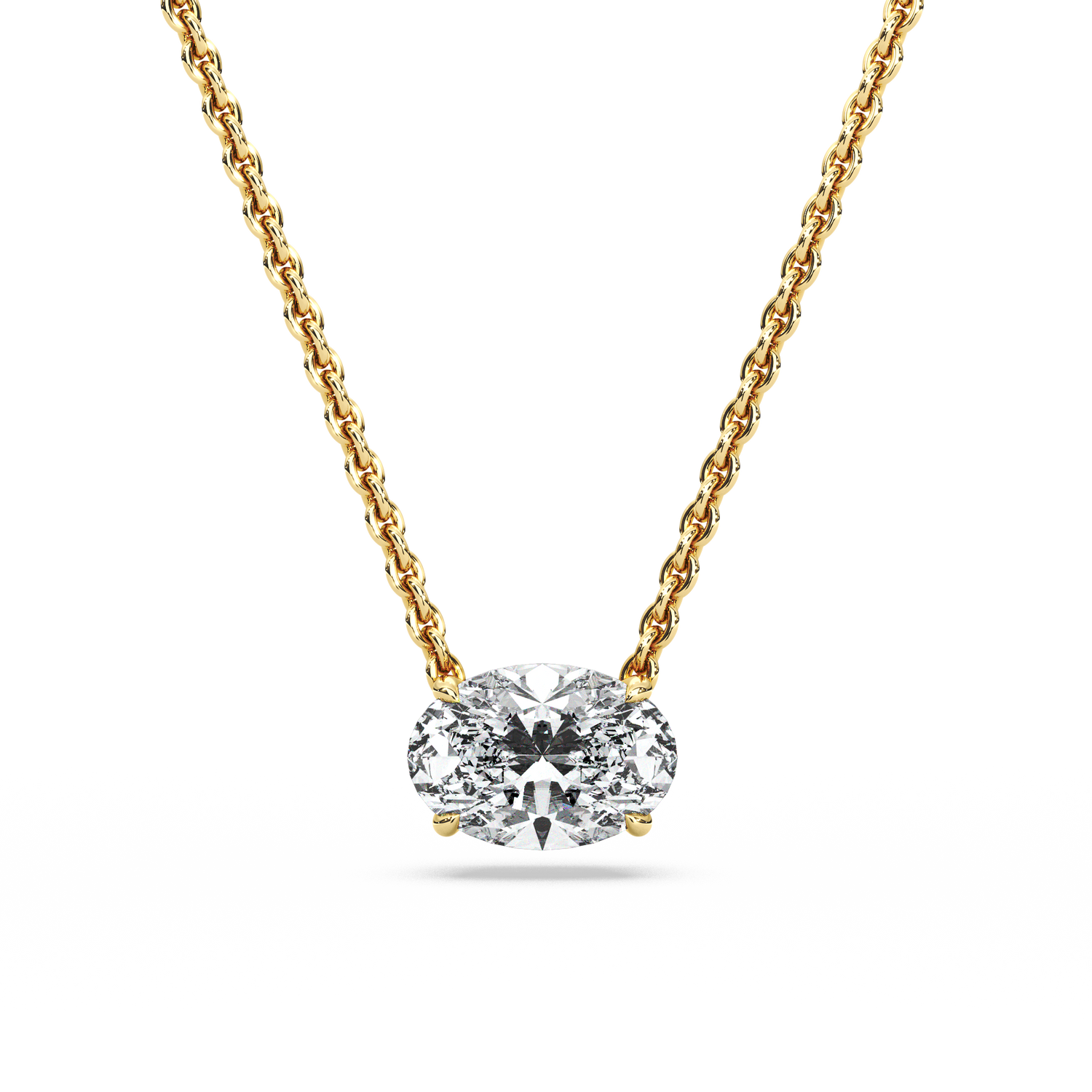 Solitaire Oval Diamond Pendant (18 Inch / 1.25 TCW)