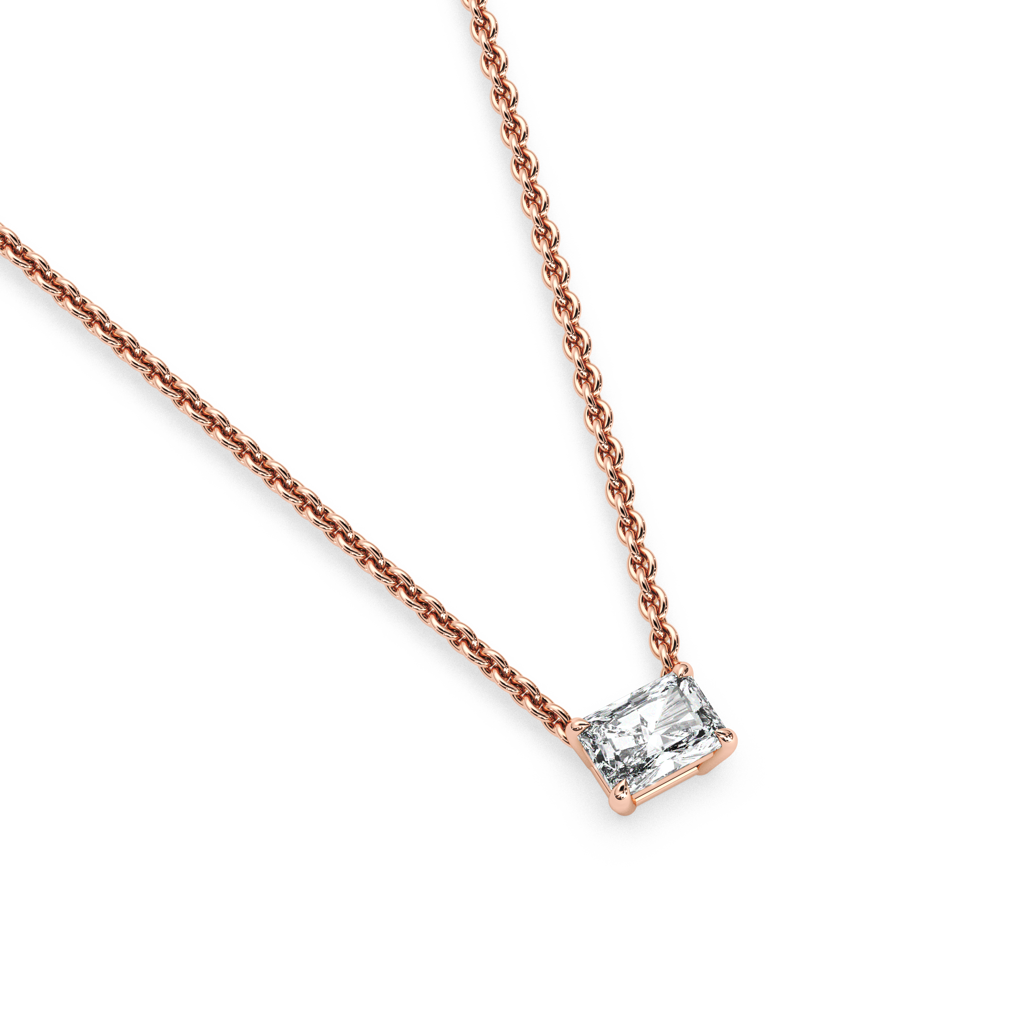 Solitaire Radiant Diamond Pendant (16 Inch / 0.5 TCW)