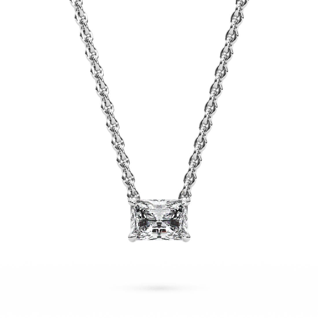 Solitaire Radiant Diamond Pendant (18 Inch / 0.5 TCW)