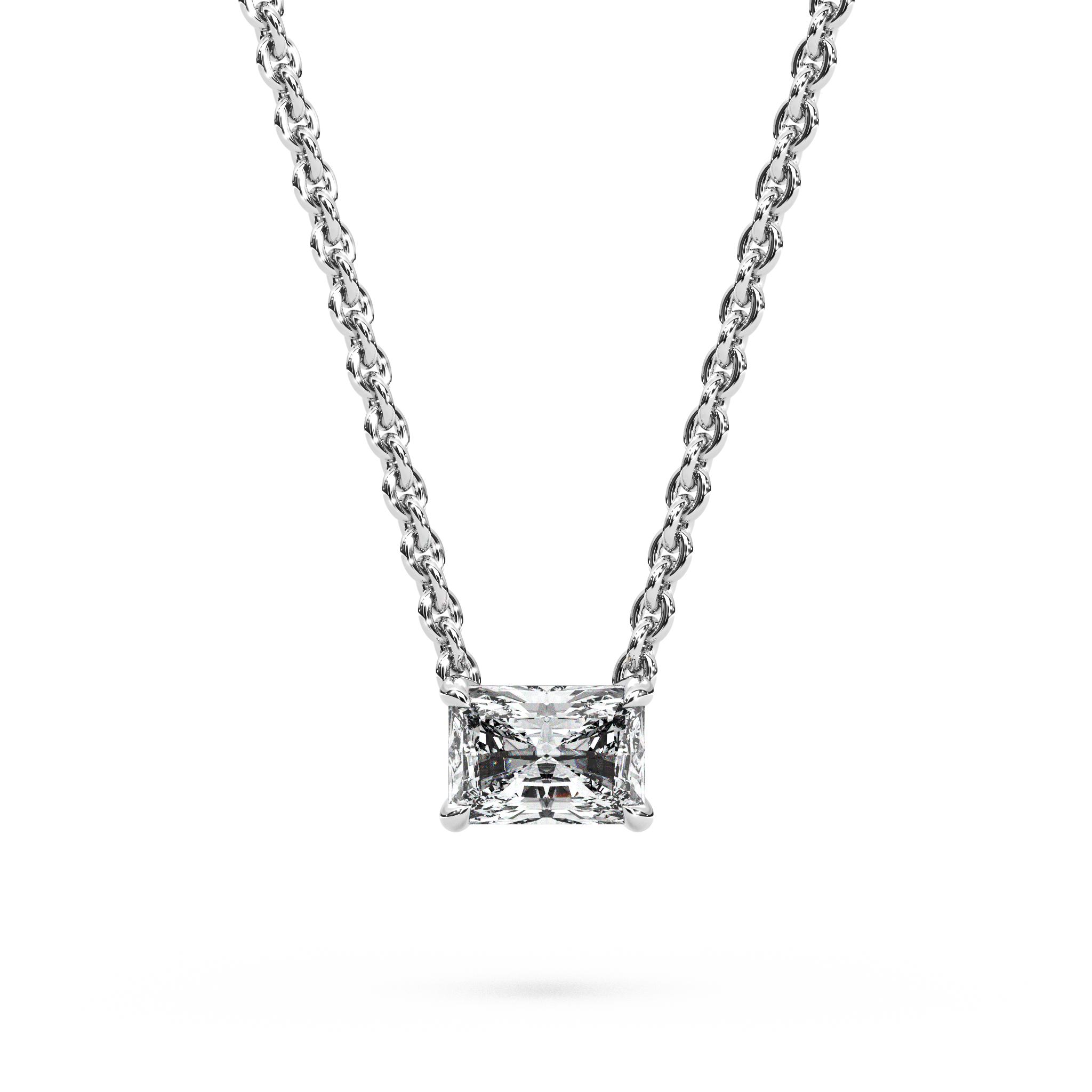 Solitaire Radiant Diamond Pendant (18 Inch / 0.5 TCW)