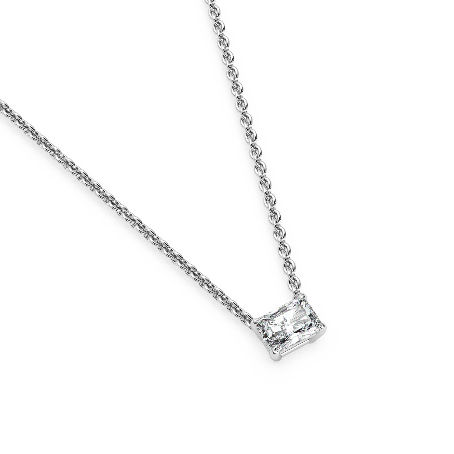 Solitaire Radiant Diamond Pendant (18 Inch / 0.5 TCW)