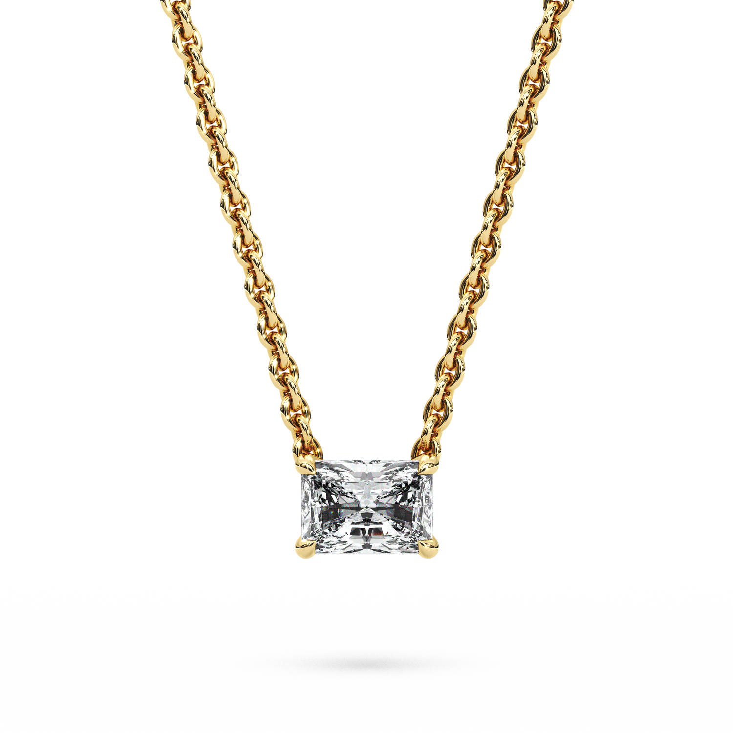 Solitaire Radiant Diamond Pendant (16 Inch / 0.5 TCW)