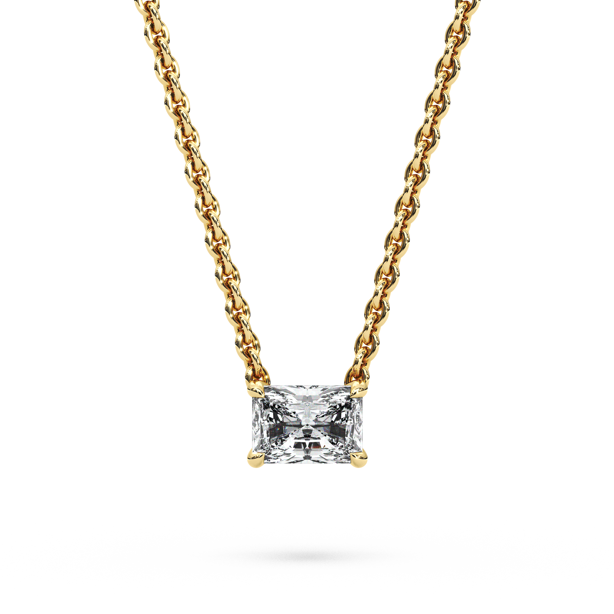 Solitaire Radiant Diamond Pendant (16 Inch / 0.5 TCW)