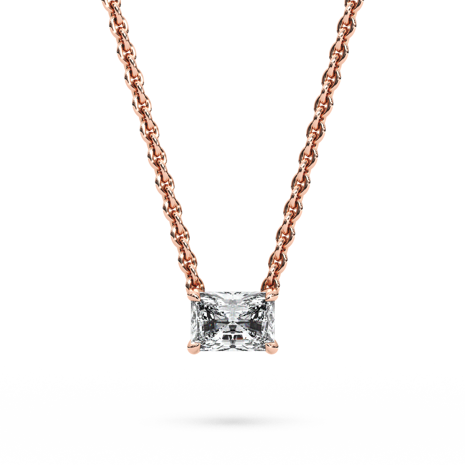 Solitaire Radiant Diamond Pendant (16 Inch / 0.5 TCW)