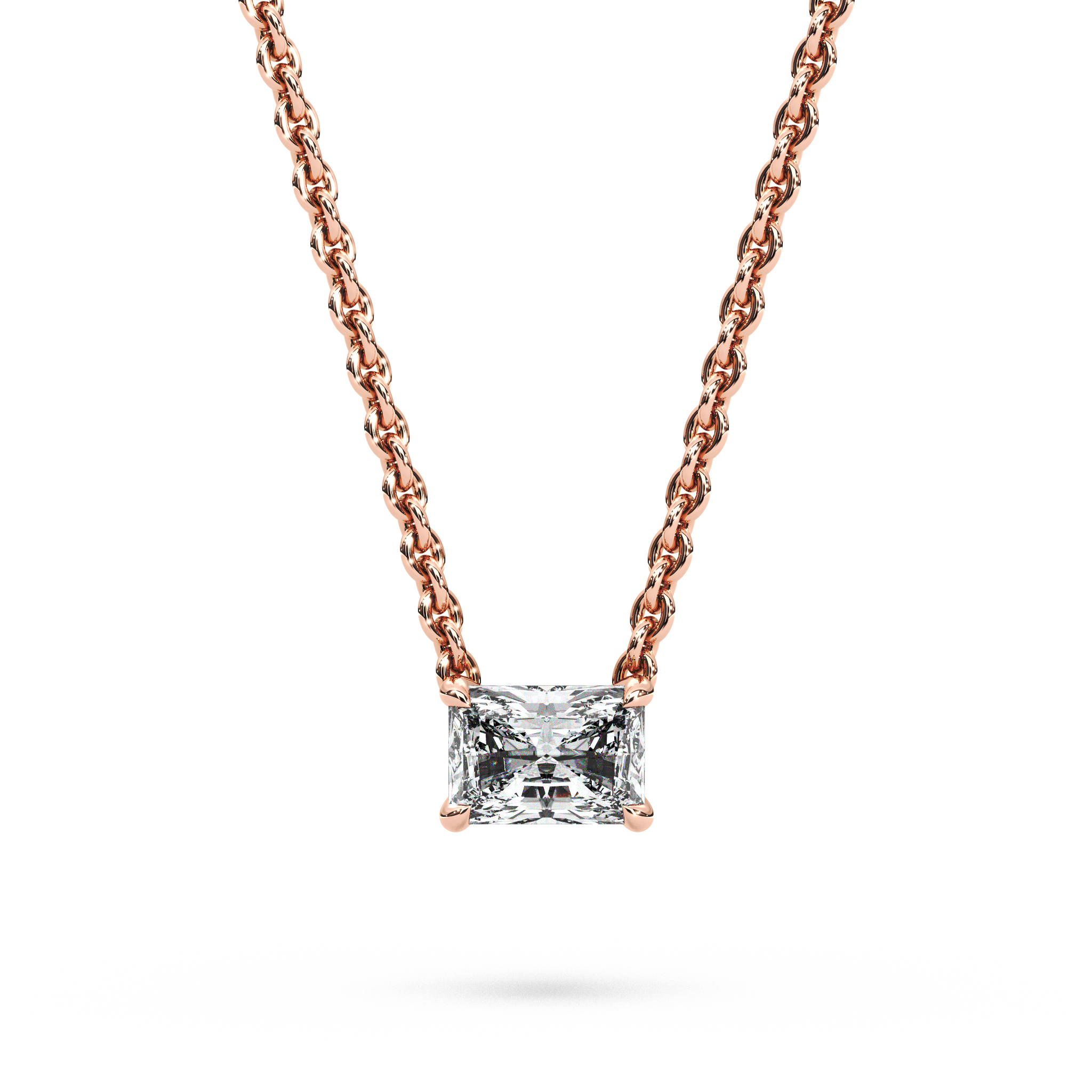 Solitaire Radiant Diamond Pendant (16 Inch / 0.5 TCW)