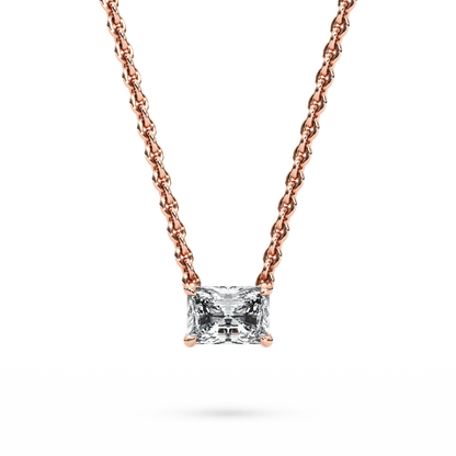 Solitaire Radiant Diamond Pendant (16 Inch / 0.5 TCW)