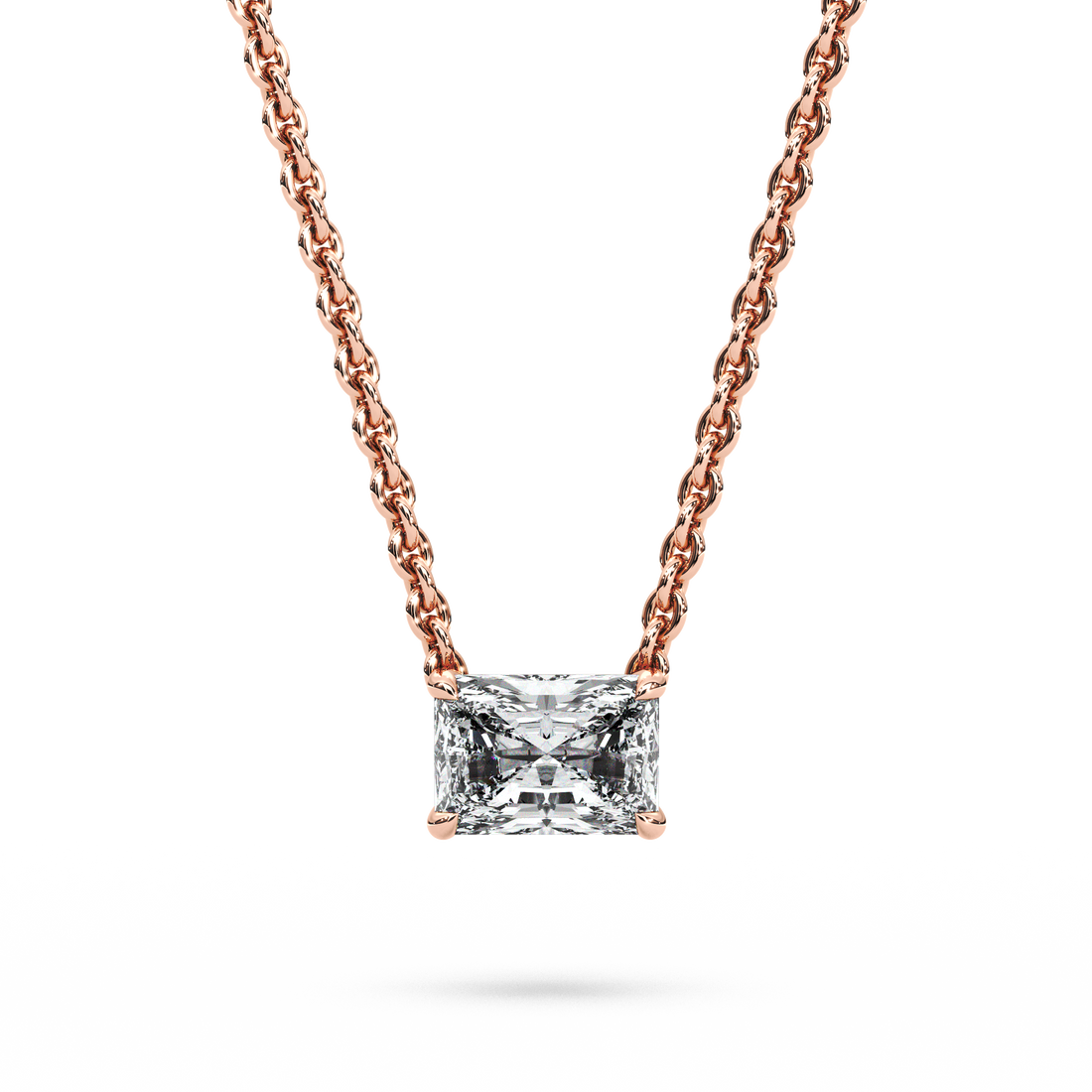 Solitaire Radiant Diamond Pendant (18 Inch / 0.75 TCW)