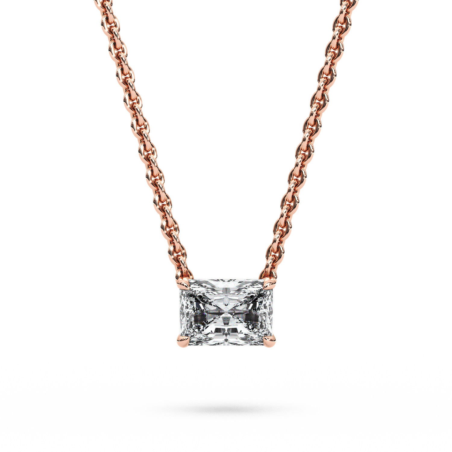 Solitaire Radiant Diamond Pendant (18 Inch / 0.75 TCW)