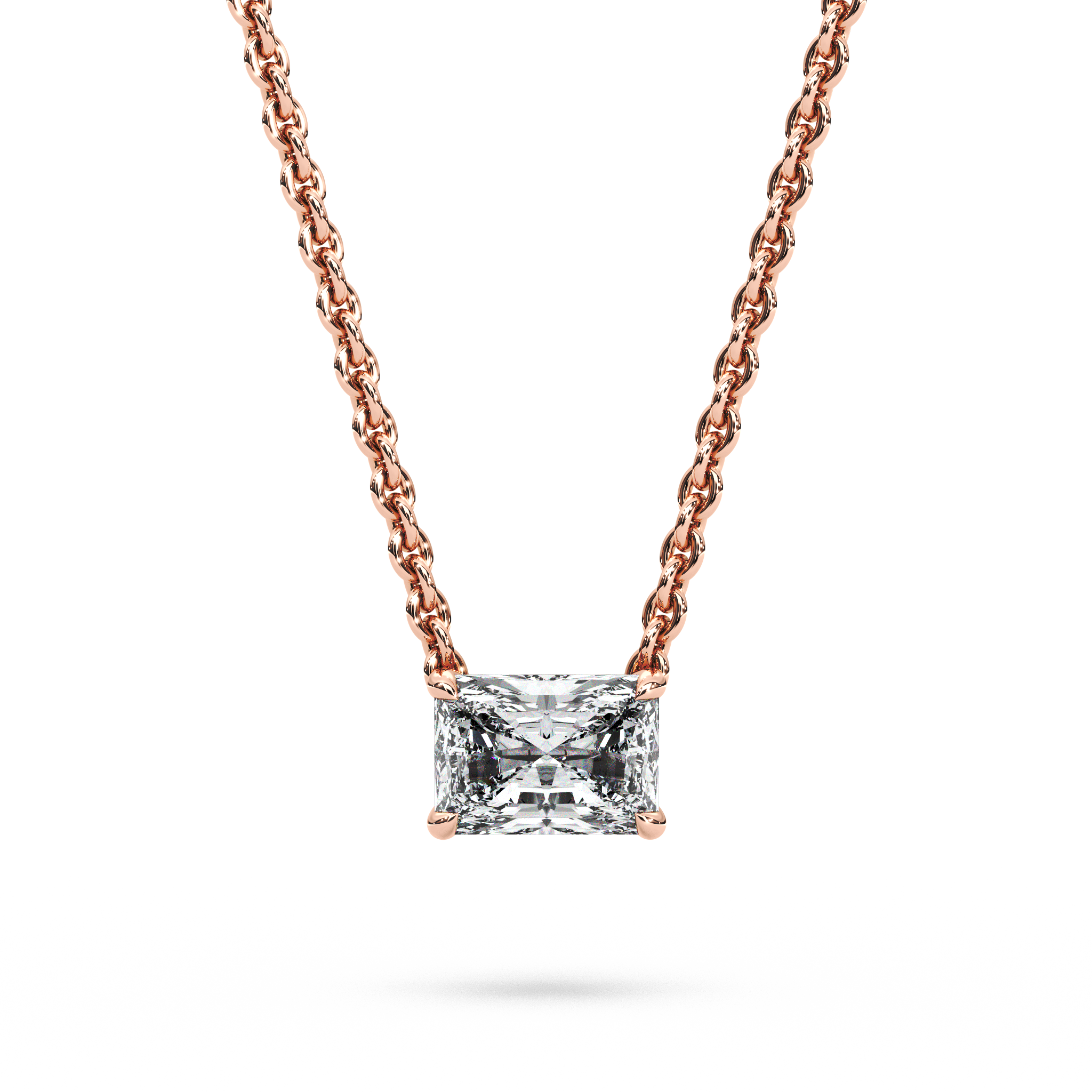 Solitaire Radiant Diamond Pendant (16 Inch / 0.75 TCW)