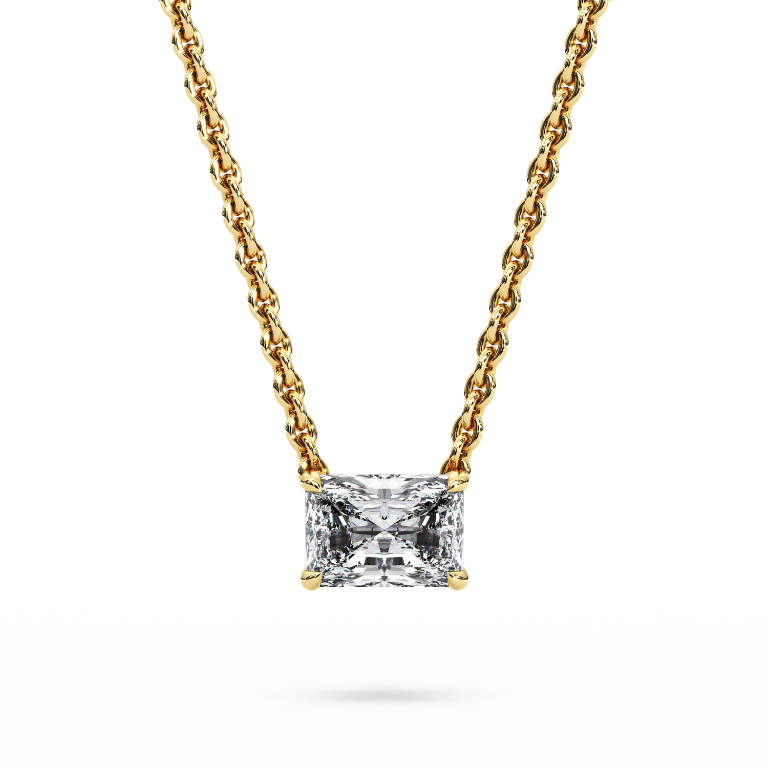 Solitaire Radiant Diamond Pendant (16 Inch / 0.75 TCW)