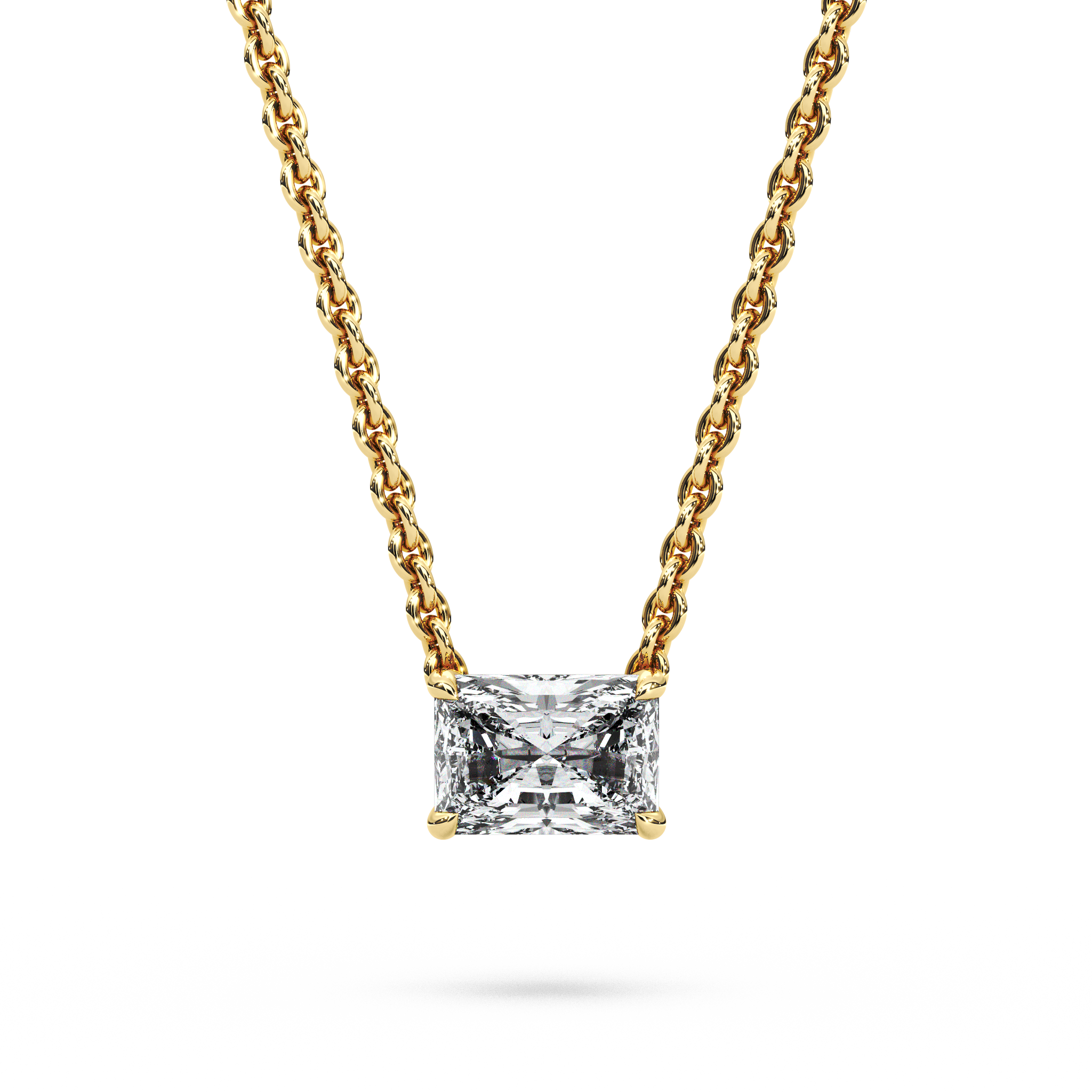 Solitaire Radiant Diamond Pendant (16 Inch / 0.75 TCW)