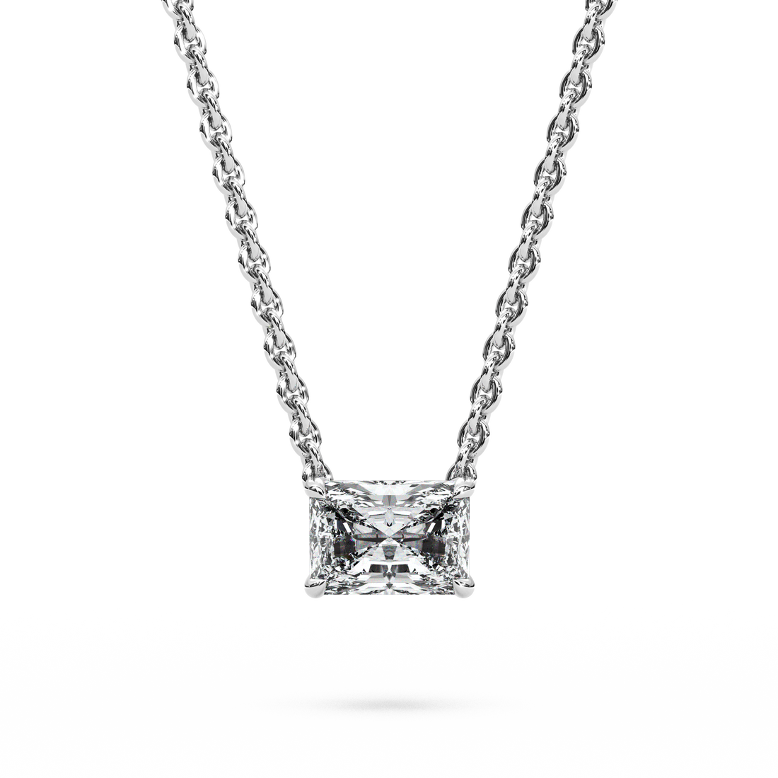 Solitaire Radiant Diamond Pendant (16 Inch / 0.75 TCW)