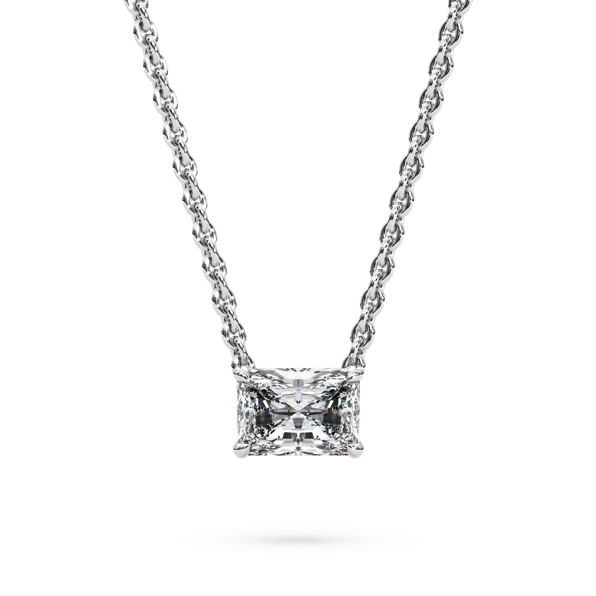 Solitaire Radiant Diamond Pendant (16 Inch / 0.75 TCW)