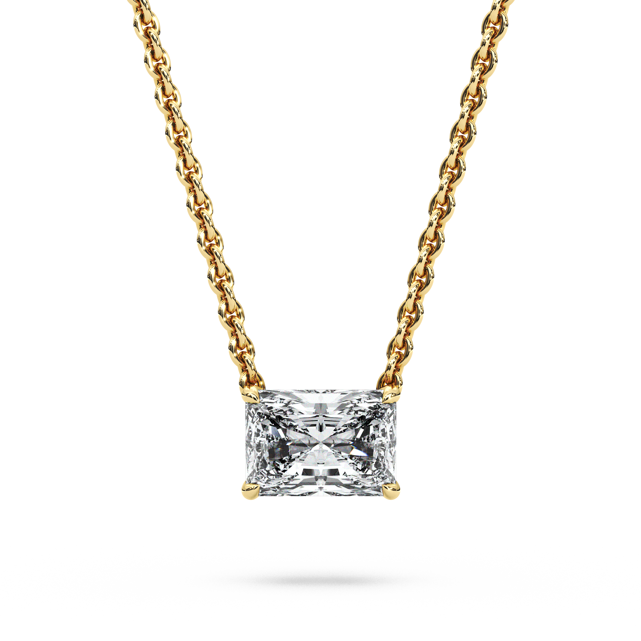 Solitaire Radiant Diamond Pendant (16 Inch / 1 TCW)