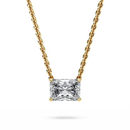 Solitaire Radiant Diamond Pendant (16 Inch / 1 TCW)