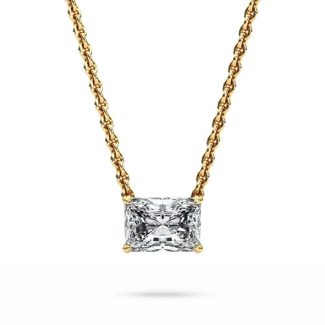 Solitaire Radiant Diamond Pendant (18 Inch / 1 TCW)