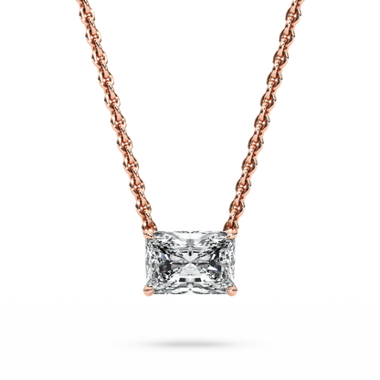 Solitaire Radiant Diamond Pendant (16 Inch / 1 TCW)