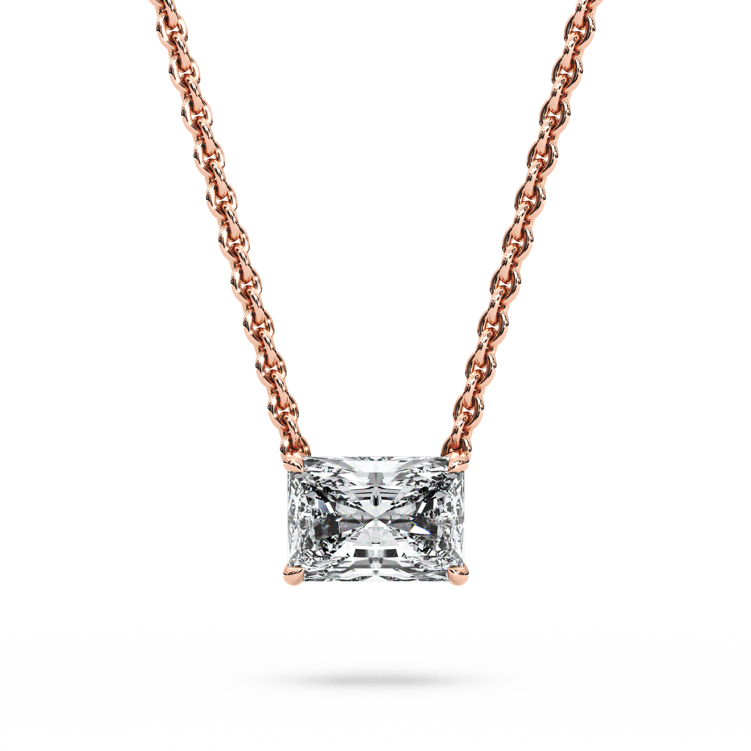 Solitaire Radiant Diamond Pendant (18 Inch / 1 TCW)